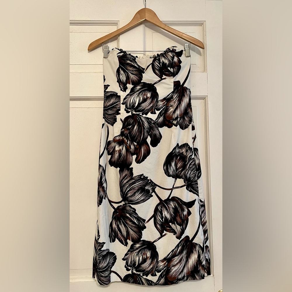 Designer Helen Wang New York Floral Strapless Dress